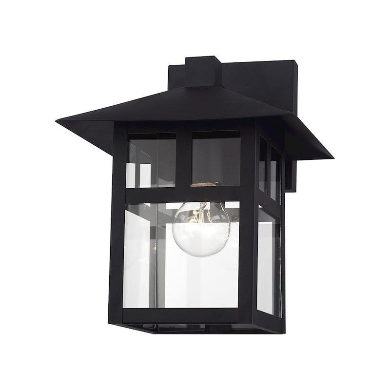 Livex Crestlake 1Lt Large Outdoor Wall Lantern, Black/Clear Glass