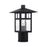 Livex Crestlake 1Lt Med. Outdoor Post Top Lantern, Black/Clear Glass