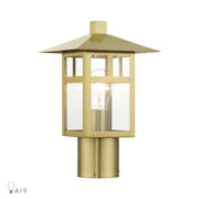 Livex Crestlake 1Lt Medium Outdoor Post Top Lantern, Gold/Clear Glass - 21324-32