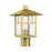 Livex Crestlake 1Lt Large Outdoor Post Top Lantern, Gold/Clear Glass