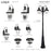Livex Monterey 3Lt Outdoor 3 Head Post Light, Black/Beveled Glass