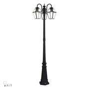 Livex Westover 3Lt Outdoor 3 Head Post Light, Black/Beveled Glass - 21863-04