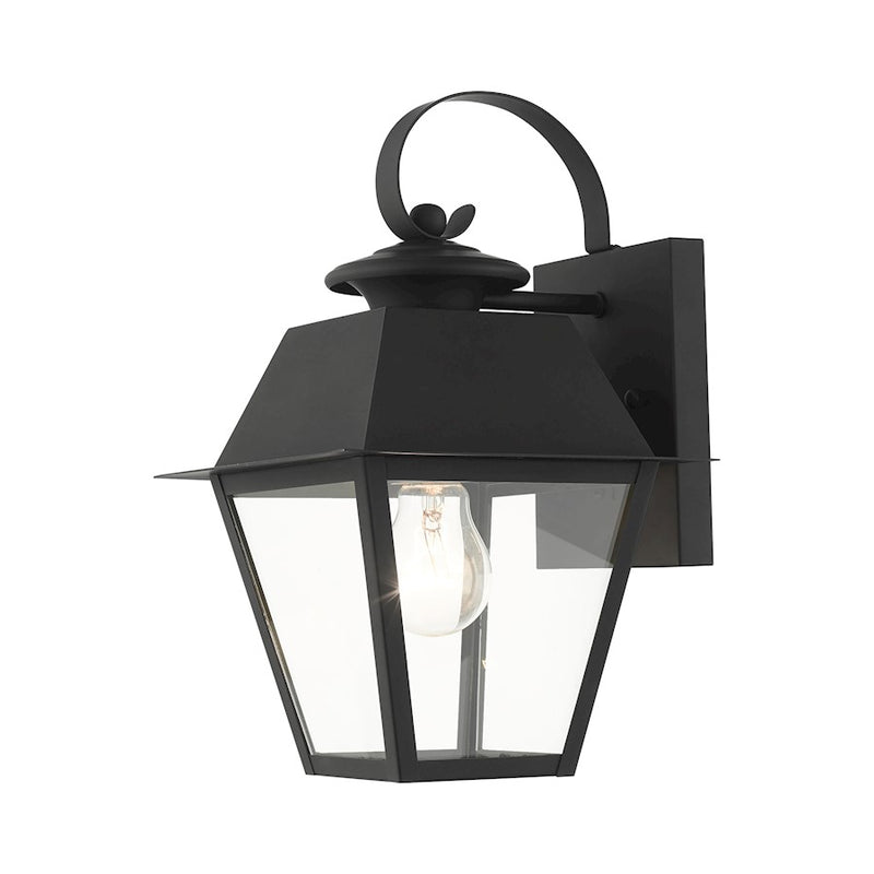 Livex Mansfield Outdoor Wall Lantern, Black