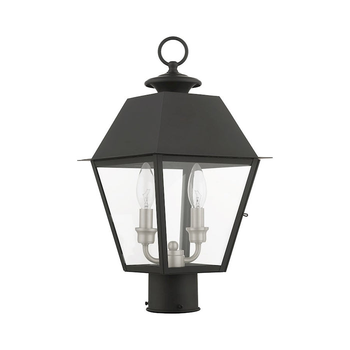 Livex Mansfield Outdoor Post Top Lantern, Black