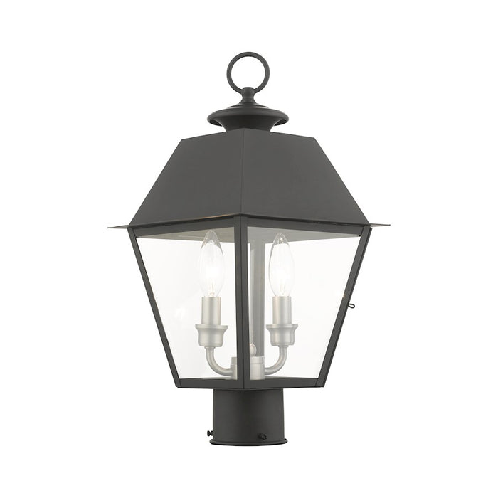 Livex Mansfield Outdoor Post Top Lantern, Black