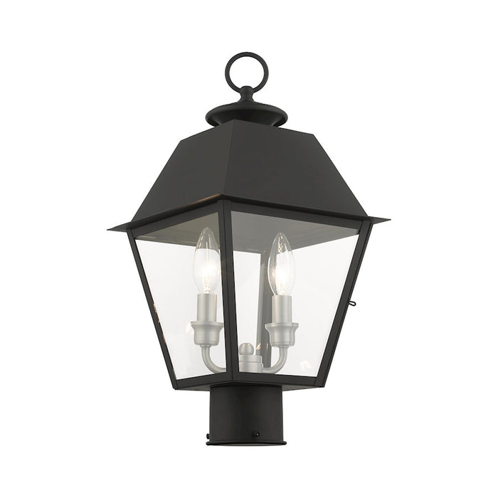 Livex Mansfield Outdoor Post Top Lantern, Black