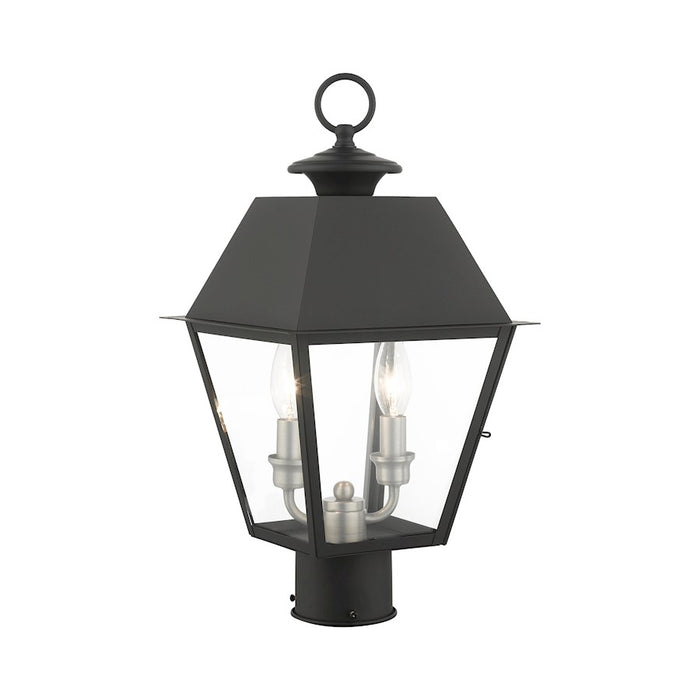 Livex Mansfield Outdoor Post Top Lantern, Black