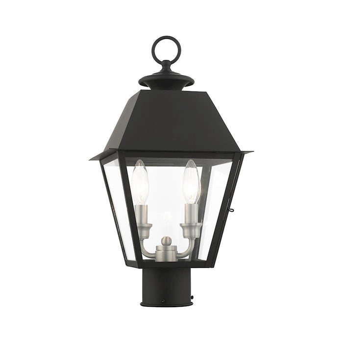 Livex Mansfield Outdoor Post Top Lantern, Black