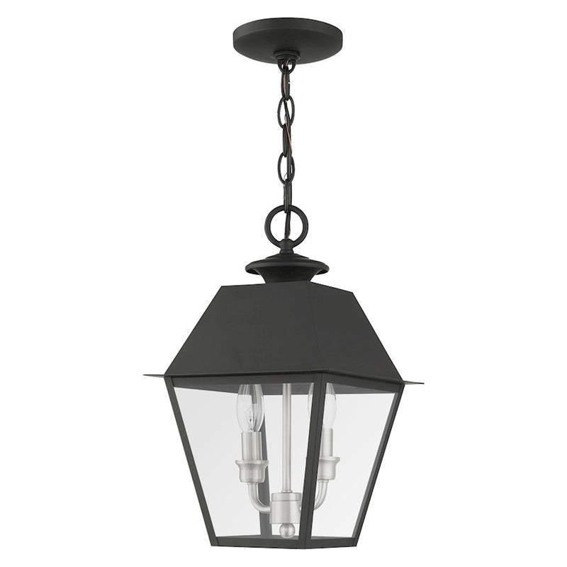 Livex Mansfield Outdoor Pendant Lantern, Black