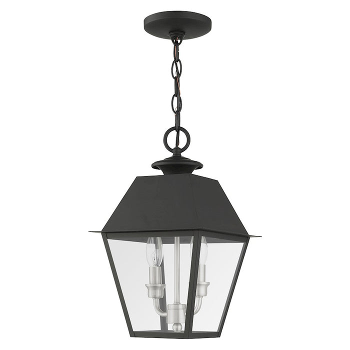 Livex Mansfield Outdoor Pendant Lantern, Black