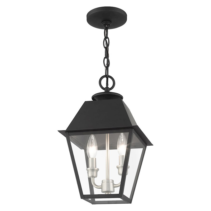 Livex Mansfield Outdoor Pendant Lantern, Black