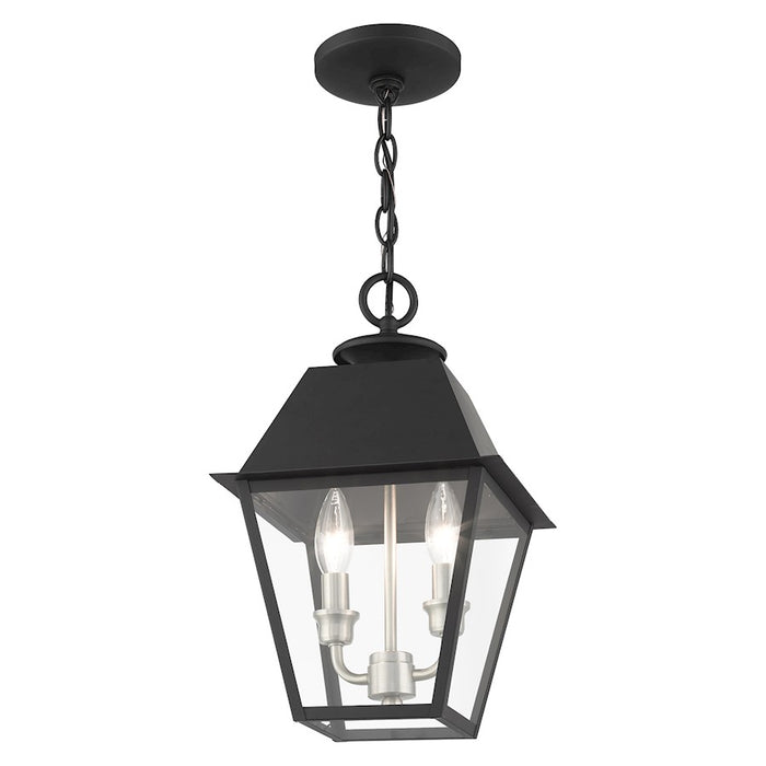 Livex Mansfield Outdoor Pendant Lantern, Black