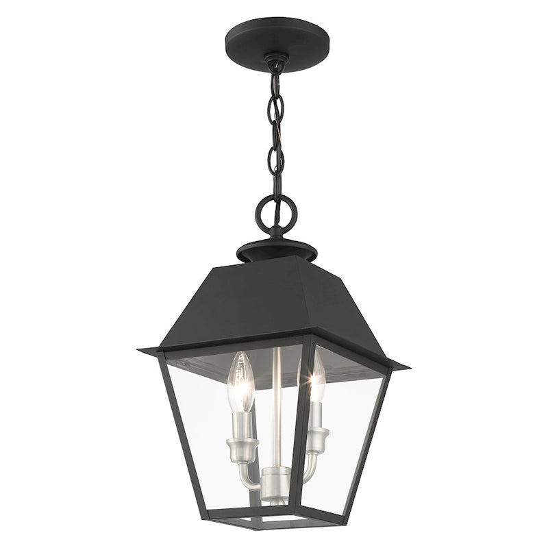 Livex Mansfield Outdoor Pendant Lantern, Black