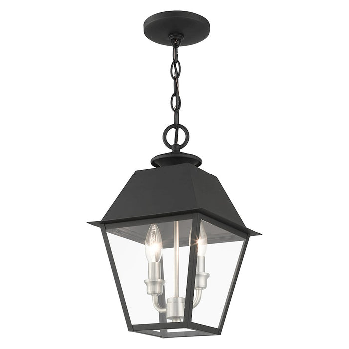 Livex Mansfield Outdoor Pendant Lantern, Black