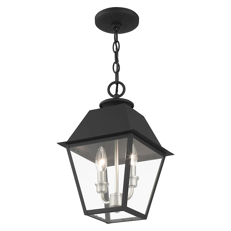 Livex Mansfield Outdoor Pendant Lantern, Black
