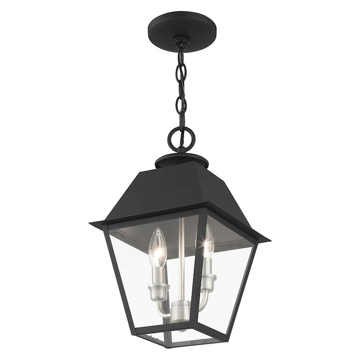 Livex Mansfield Outdoor Pendant Lantern, Black