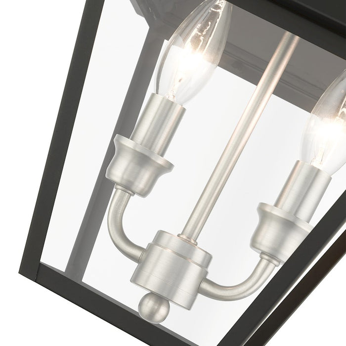 Livex Mansfield Outdoor Pendant Lantern, Black