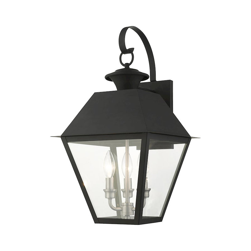 Livex Mansfield Outdoor Wall Lantern, Black