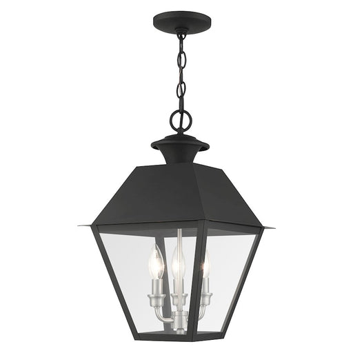 Livex Mansfield Outdoor Pendant Lantern, Black