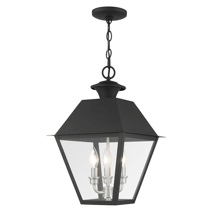 Livex Mansfield Outdoor Pendant Lantern, Black