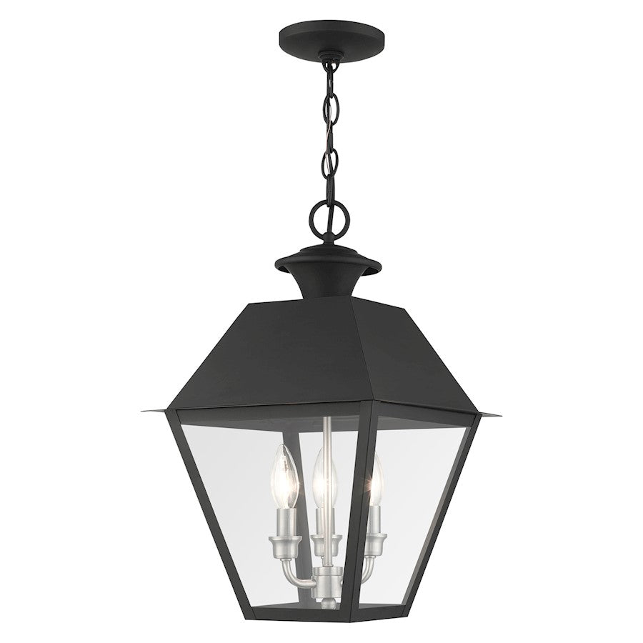 Livex Mansfield Outdoor Pendant Lantern, Black