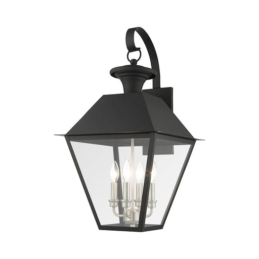 Livex Mansfield Outdoor Wall Lantern, Black