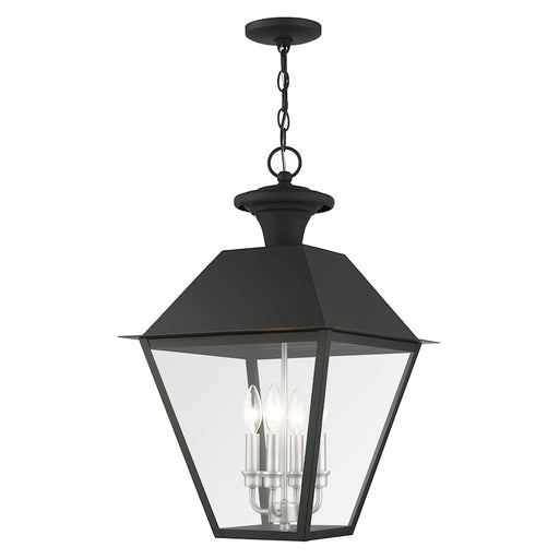 Livex Mansfield Outdoor Pendant Lantern, Black