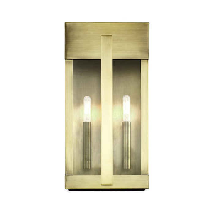 Livex Berksford 3Lt Large Outdoor Wall Lantern, Brass/Clear Glass