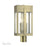 Livex Berksford 2Lt Large Outdoor Post Top Lantern, Brass/Clear Glass - 28964-01