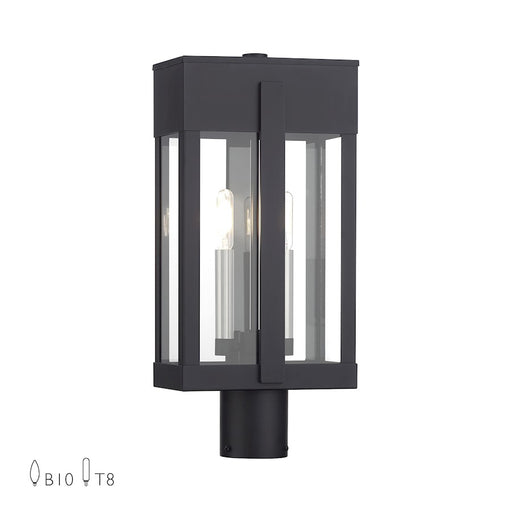 Livex Berksford 2Lt Large Outdoor Post Top Lantern, Black/Nickel - 28964-04