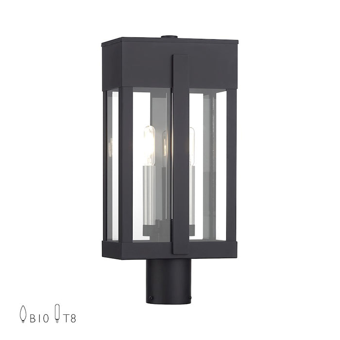 Livex Berksford 2Lt Large Outdoor Post Top Lantern, Black/Nickel - 28964-04