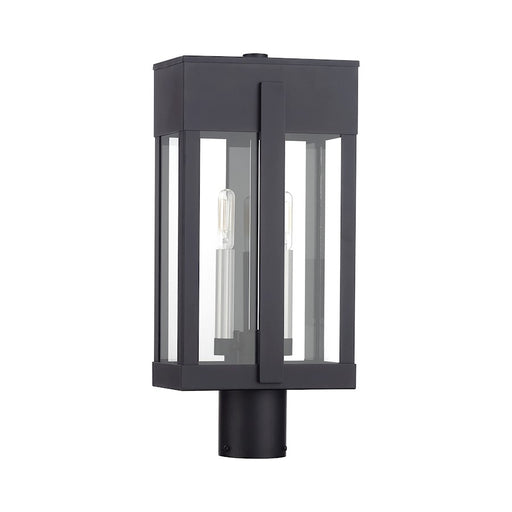 Livex Berksford 2Lt Large Outdoor Post Top Lantern, Black/Nickel