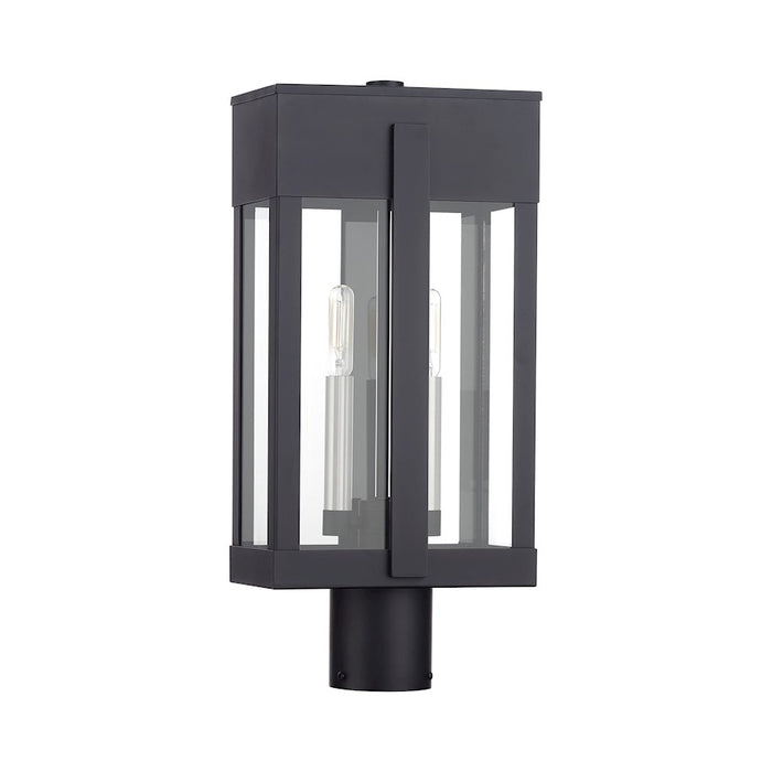 Livex Berksford 2Lt Large Outdoor Post Top Lantern, Black/Nickel