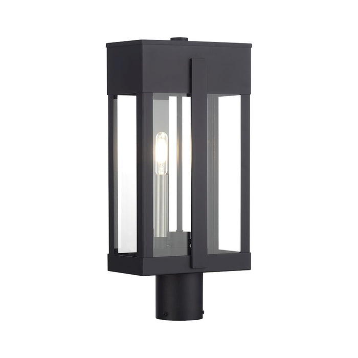 Livex Berksford 2Lt Large Outdoor Post Top Lantern, Black/Nickel