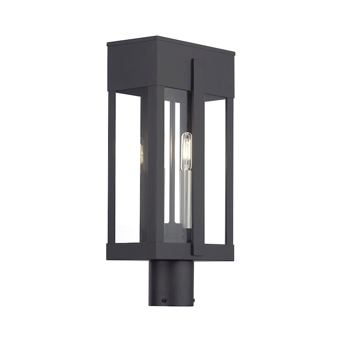 Livex Berksford 2Lt Large Outdoor Post Top Lantern, Black/Nickel