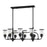 Livex Lawrenceville 8 Light Chandelier, Black/Hand Blown Clear Seeded