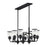 Livex Lawrenceville 8 Light Chandelier, Black/Hand Blown Clear Seeded