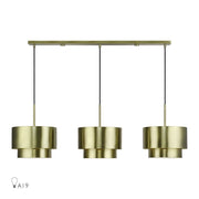 Livex Zolana 3Lt 12" Chandelier, Brass/Brass Steel/Shiny White - 40053-01
