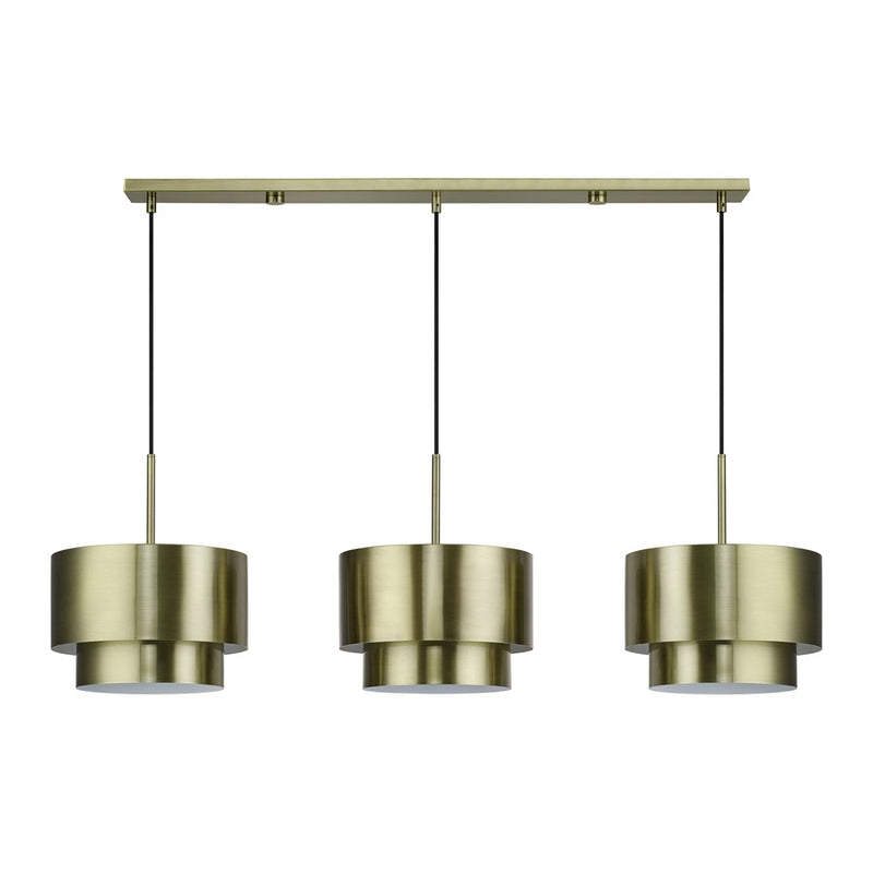 Livex Zolana 3Lt 12" Chandelier, Brass/Brass Steel/Shiny White