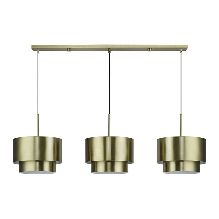 Livex Zolana 3Lt 12" Chandelier, Brass/Brass Steel/Shiny White