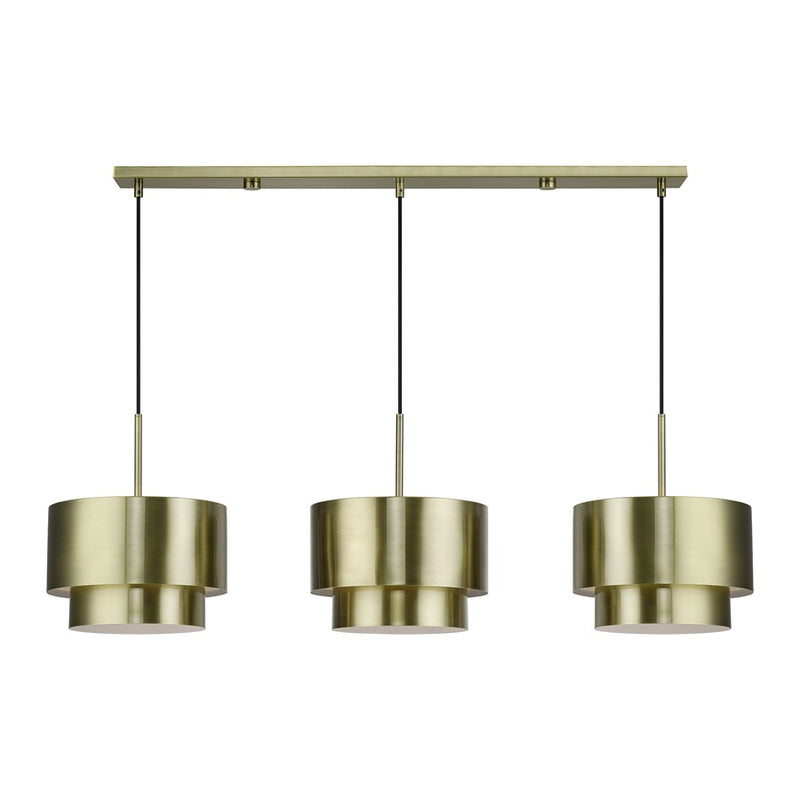 Livex Zolana 3Lt 12" Chandelier, Brass/Brass Steel/Shiny White