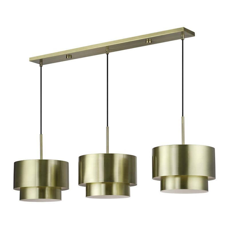 Livex Zolana 3Lt 12" Chandelier, Brass/Brass Steel/Shiny White