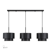 Livex Zolana 3Lt 12" Chandelier, Black/Black Steel/Shiny White - 40053-04