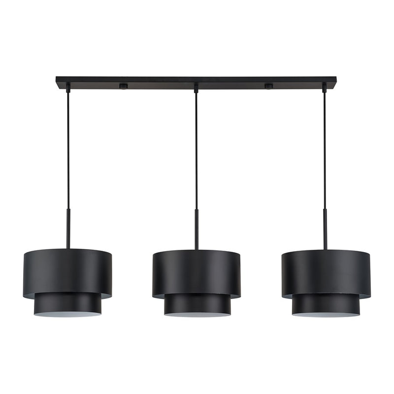 Livex Zolana 3Lt 12" Chandelier, Black/Black Steel/Shiny White