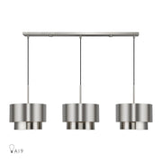 Livex Zolana 3Lt 12" Chandelier, Nickel/Nickel Steel/Shiny White - 40053-91
