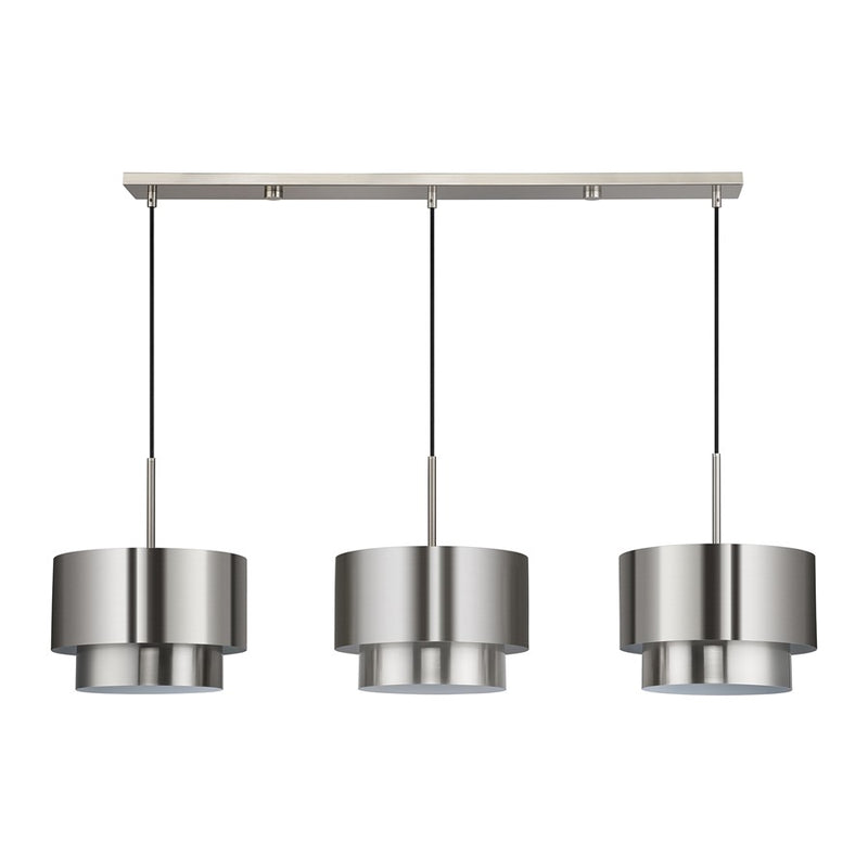 Livex Zolana 3Lt 12" Chandelier, Nickel/Nickel Steel/Shiny White