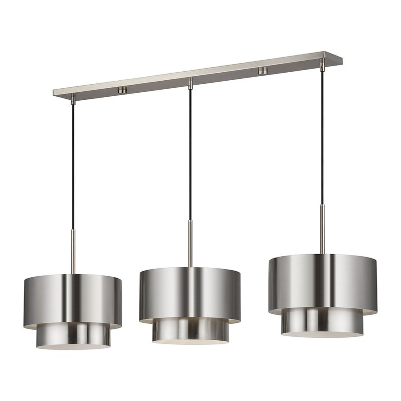 Livex Zolana 3Lt 12" Chandelier, Nickel/Nickel Steel/Shiny White