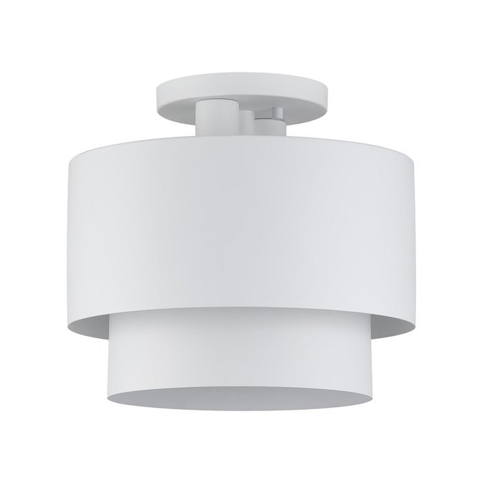 Livex Zolana 2Lt Medium Semi-Flush, White/White Steel/White