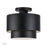 Livex Zolana 2Lt Medium Semi-Flush, Black/Black Steel/Shiny White - 40054-04