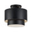 Livex Zolana 2Lt Medium Semi-Flush, Black/Black Steel/Shiny White